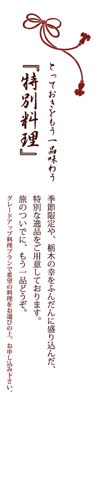 とっておきをもう一品味わう『特別料理』